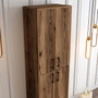 Hanah Home Berlin A Mueble Zapatero Industrial Nogal Metal 60x200x35 cm